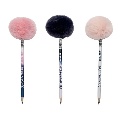 Lápis Grafite HB Plush com Pompom Bruna Tavares