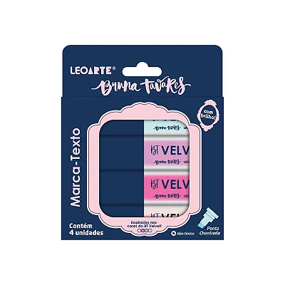 Marca Texto com Glitter Bruna Tavares • 4 Unid.