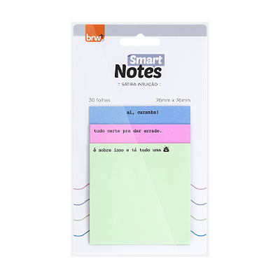 Bloco Adesivado Smart Notes Sátira Intuição • 3 Blocos