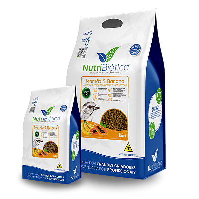 NUTRIBIÓTICA EXTRUSADA PASSERIFORMES MAMÃO E BANANA