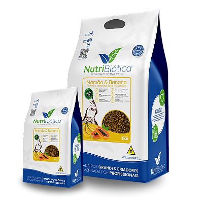 NUTRIBIÓTICA EXTRUSADA PSITACÍDEOS MAMÃO E BANANA