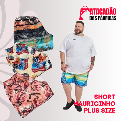 SHORT PLUS SIZE TACTEL GROSSO LISA MARCAS MASC G1, G2, G3 ( 10 UNIDADES)
