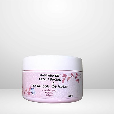 MASCARA FACIAL DE ARGILA ROSA COR DE ROSA 100G