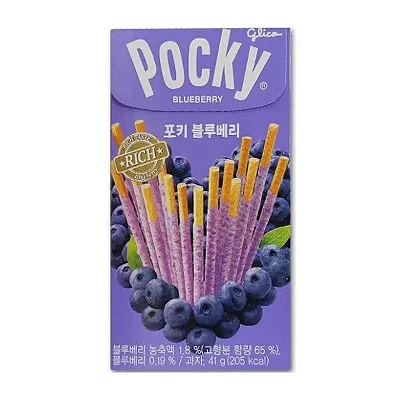 Pocky chocolate branco e blueberry