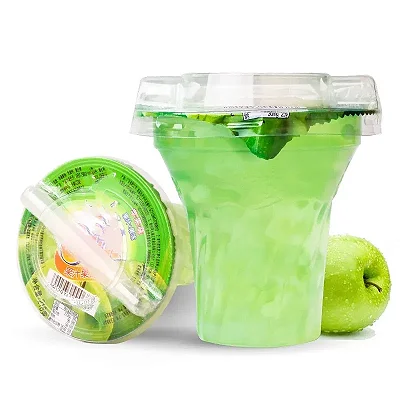 Gelatina Maça Verde com Nata de coco