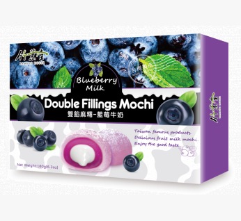 BAMBOO HOUSE BOLINHO DE ARROZ MOTI C/ RECHEIO DUPLO SB LEITE E MIRTILO