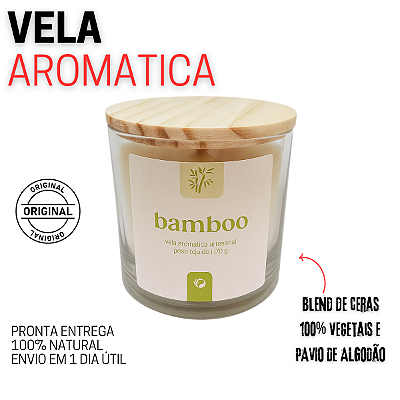 Vela Aromática  100% Natural pote vidro 170g Fresh Essence