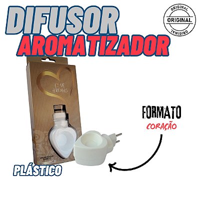 Aromatizador Difusor de Aromas de Óleos Essenciais Elétrico Bivolt Plástico Branco Love Aromas