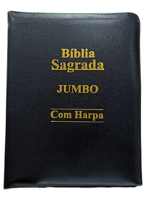 bliblia letra jumbo ARC com zíper e harpa preta
