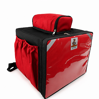 Bag bolsinho 45 litros com isopor Preto c/ Vermelho
