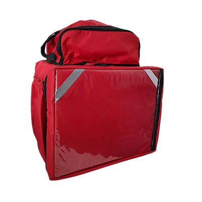 Bag com isopor Laminado e bolso grande Laminado Vermelha