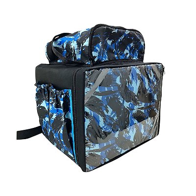 Bag com isopor Laminado e bolso grande Laminado Camuflado Azul