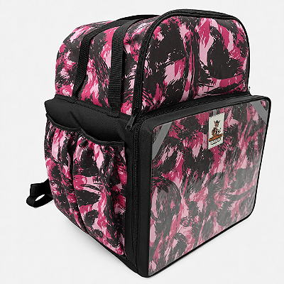 Bag Camuflada 45 litros Laminada com bolso grande Laminado Rosa