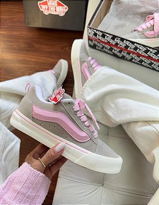 Tênis Vans KNU cinza/rosa  - Linha premium