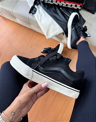 Tênis Vans KNU preto/preto/branco  - Linha premium