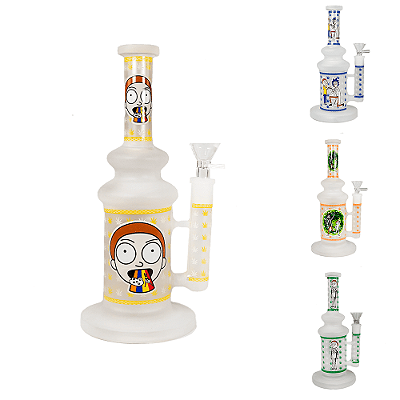 Bong de Vidro Jateado Médio Rick e Morty Kae