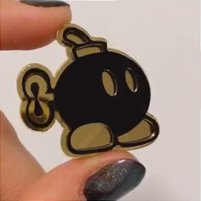 Aplique Bomba - Super Mario - 3cm - 1 unidade