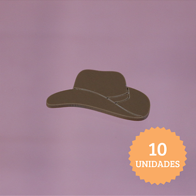 Aplique Chapéu - Fazendinha - 3cm - 10 unidades