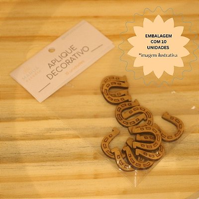 Aplique Ferradura 2,2cm - MDF - 10 unidades