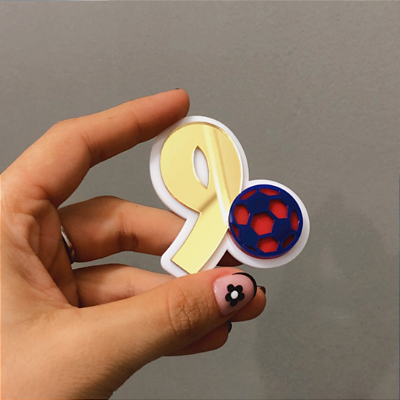 Aplique Idade com bola - Futebol - 6cm - 1 unidade