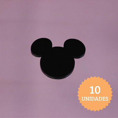 Aplique Cabeça Mickey - Mickey - 3cm - 10 unidades