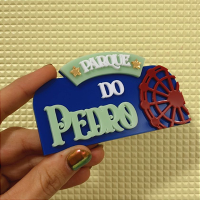 Aplique Nome com Roda Gigante - Parque - 10cm - 1 unidade