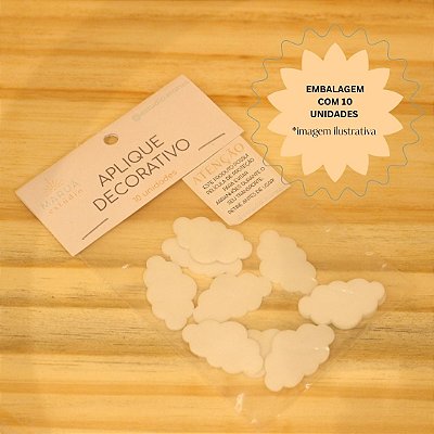 Aplique Nuvem - Acrílico - 10 unidades