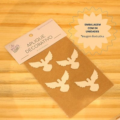 Aplique Pomba 3,5cm - EVA - 4 unidades