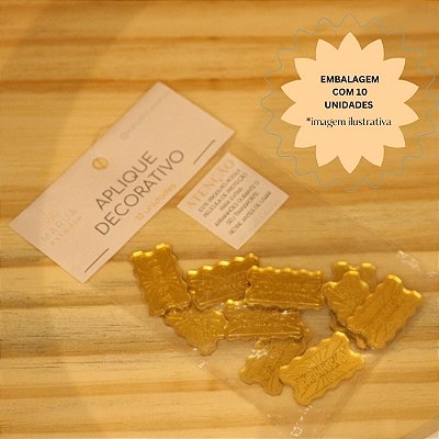 Aplique Ticket Simples 2,7cm - Acrílico - 10 unidades