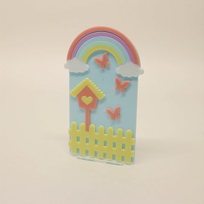 Cenário Céu e Borboletas - Jardim - 13cm - 1 unidade