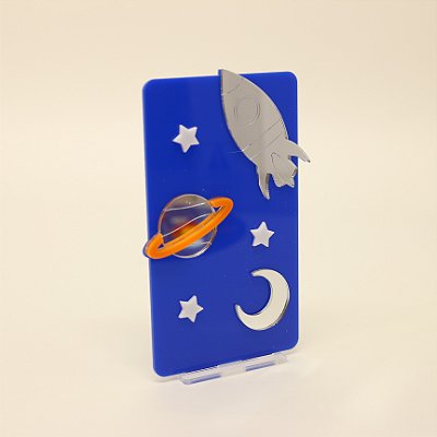 Cenário Foguete e Planetas - Astronauta - 12cm - 1 unidade