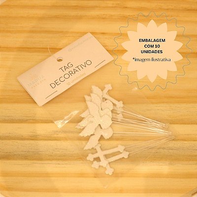 Tag Pomba e Cruz 3cm - EVA - 10 unidades