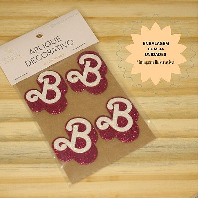 Aplique Filme Barbie Inicial - EVA - 4 unidades