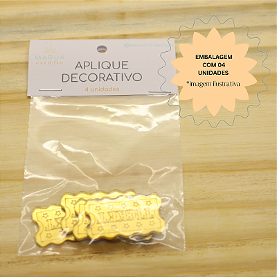 Aplique Ticket Parque/Circo 4cm -  Acrílico - 4 unidades