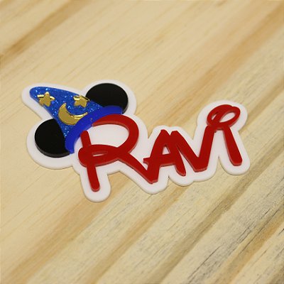 Aplique nome com Chapéu - Mickey - 8cm - 1 unidade