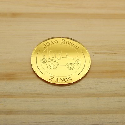 TAG Trator Nome e Idade - Fazendinha - 5cm - 1 unidade