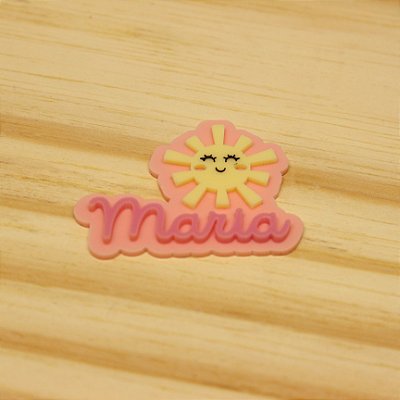 APLIQUE NOME COM SOL - 5CM - CHUVA DE AMOR - ACRÍLICO