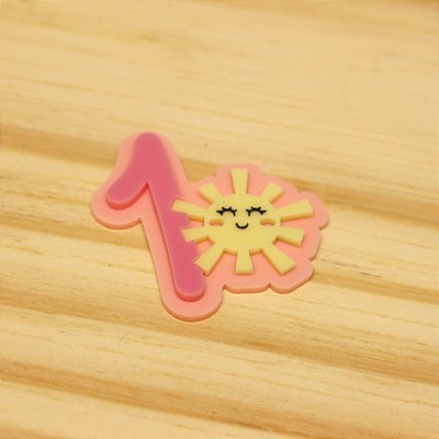 Aplique Idade com Sol - 10cm - Chuva de Amor - ACRÍLICO