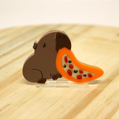 Cenário Capivara Pizza - Capivara - 6cm - 1 unidade