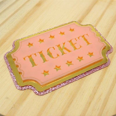 Aplique TICKET - 12cm -  Circo/Parque - 1 unidade