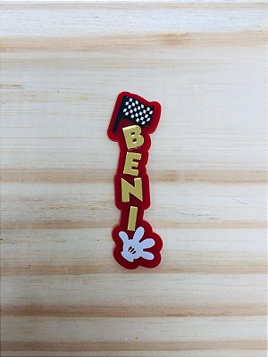 Aplique nome batata pequena - Mickey Corrida - 8cm - 1 unidade