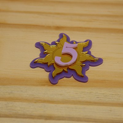 Aplique Sol com Idade - Enrolados - 6cm - 1 unidade