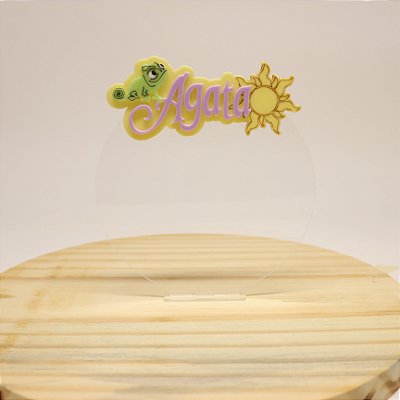 Cenário Pascal com Nome - Enrolados - 13cm - 1 unidade