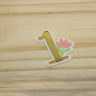 Aplique Idade com Flor - Laços - 6cm - 1 unidade