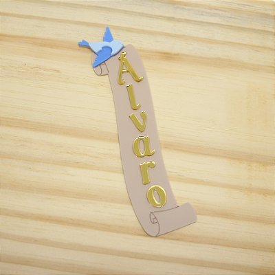 Aplique nome para batata grande - Pássaros de São Francisco - 15cm - 1 unidade