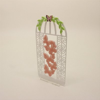 Cenário Cúpula Borboletas - Jardim - 14cm - 1 unidade