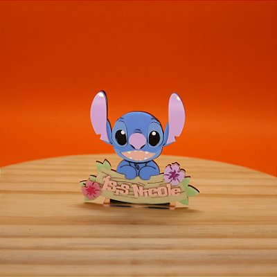 Cenário Stitch com nome - Stitch - 8cm - 1 unidade