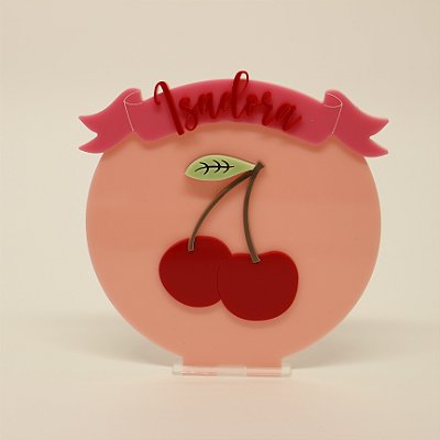 Cenário nome e cereja - Cerejinha - 14cm - 1 unidade