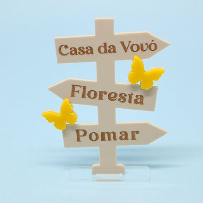 Cenário Placa Seta - Chapeuzinho Vermelho - 10cm - 1 unidade