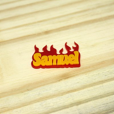 Aplique Nome com fogos - Hot Wheels - 5cm - 1 unidade